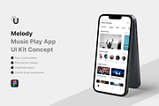 Melody - Music Play App UI Kit, an UI Kit Template by iDoodle Studio (Thumbnail 1 of 4)