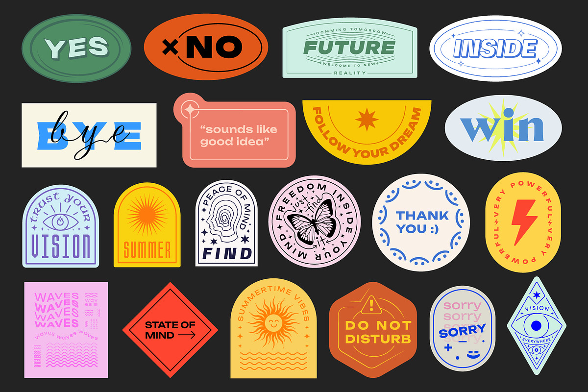 LIFE IS COOL VECTOR POP ART STICKERS, an Object Graphic by craftlove (Photo 7 of 13)