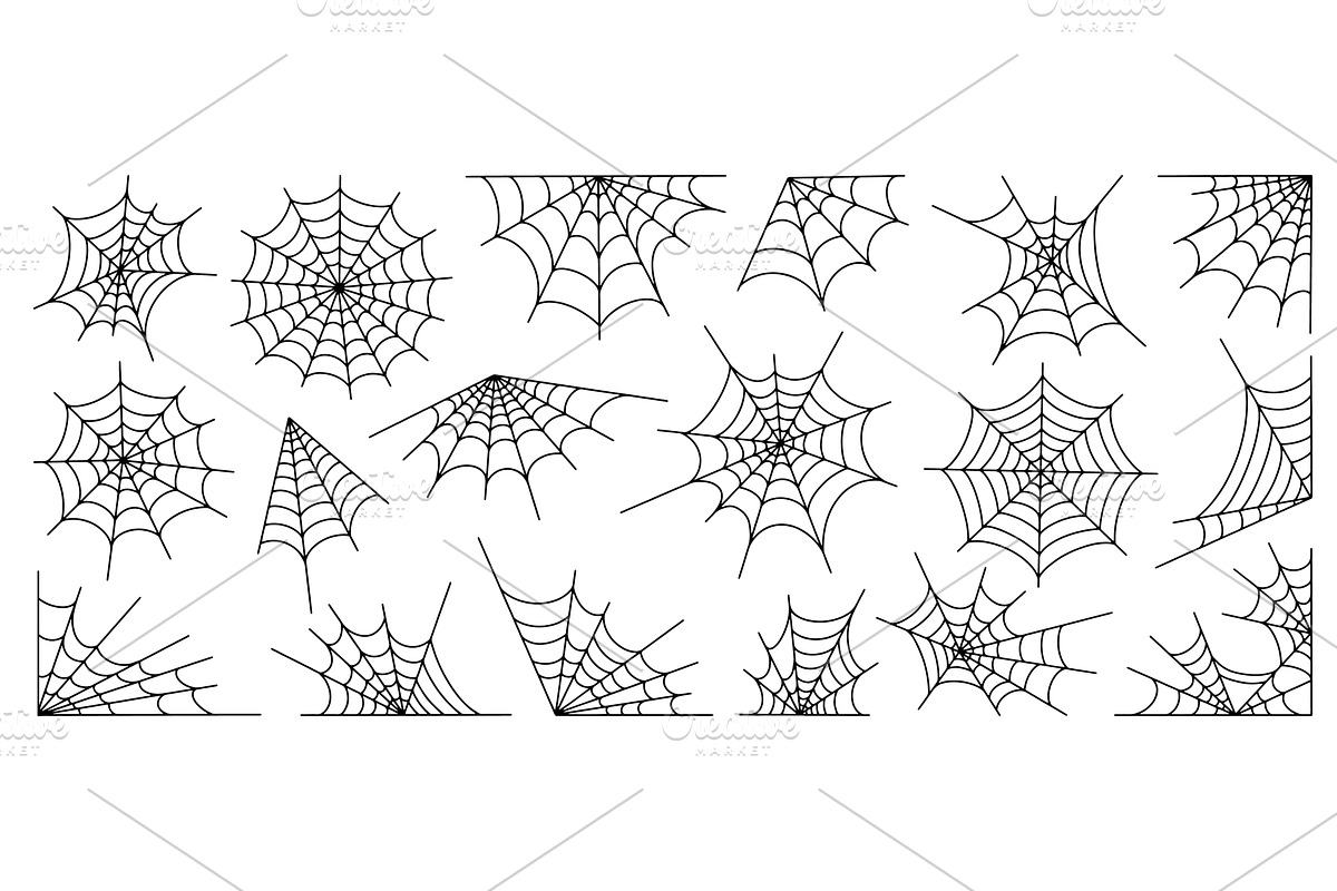 Black doodle cobweb. Spider web, an Illustration by Valerie Bodnar
