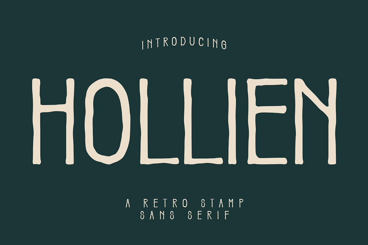 Hollien Stamp Sans Serif, a Sans Serif Font by Maulana Creative (Photo 1 of 8)