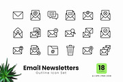 Email Newsletters Outline Icons, an Outline Icon by Zeer Graphic (Thumbnail 2 of 2)