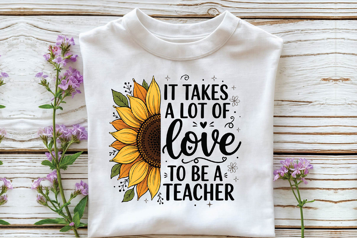 Sunflower Teacher Sublimation Design, a Seasonal Illustration by DreamPrint404 (Photo 2 of 6)