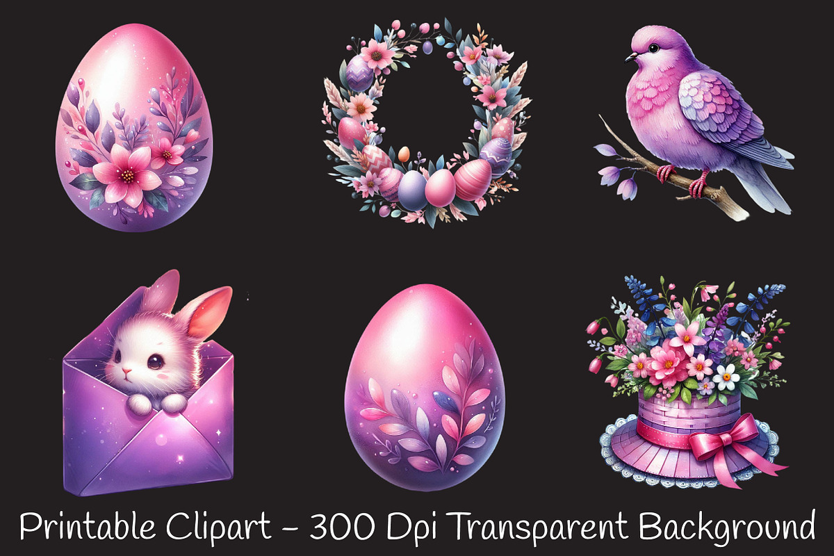 Pink & purple Easter sublimation, an Illustration by RobertsArt (Photo 2 of 7)