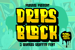 Dripsblack - 3 Layered Font