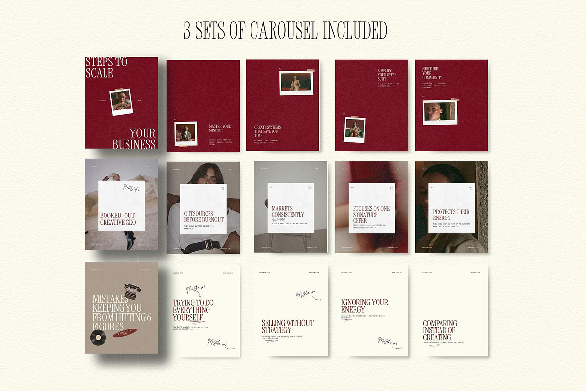 Burgundy Instagram Template, a Social Media Template by Row Creative (Photo 8 of 10)