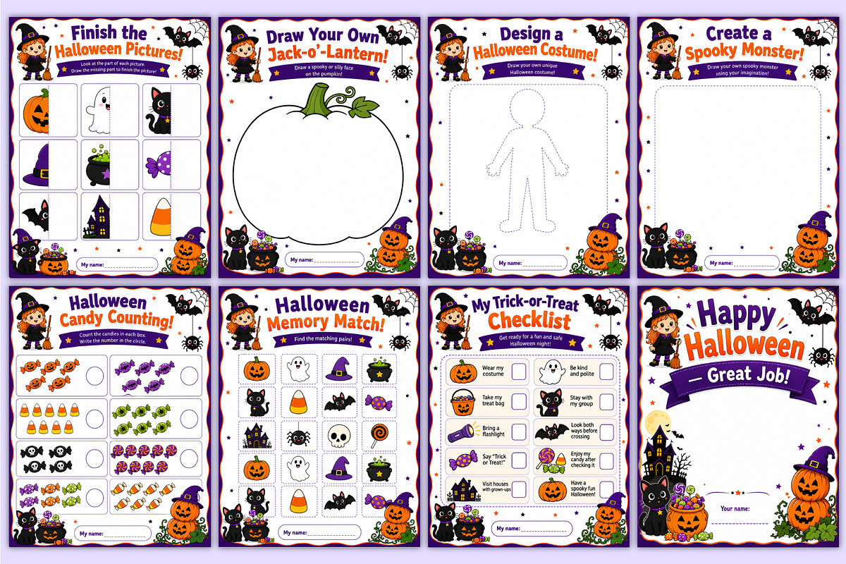 2027 Halloween Activity Book Kids, a Stationery Template by Mustafiz (Photo 5 of 5)