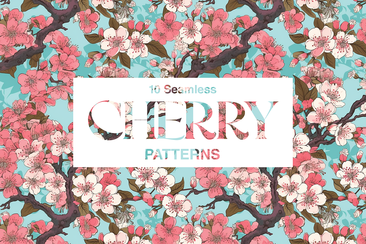 10 Cherry Blossom Patterns, a Pattern Graphic by Motifs (Photo 2 of 12)