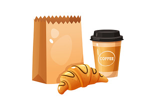 Croissant With Coffee Cup