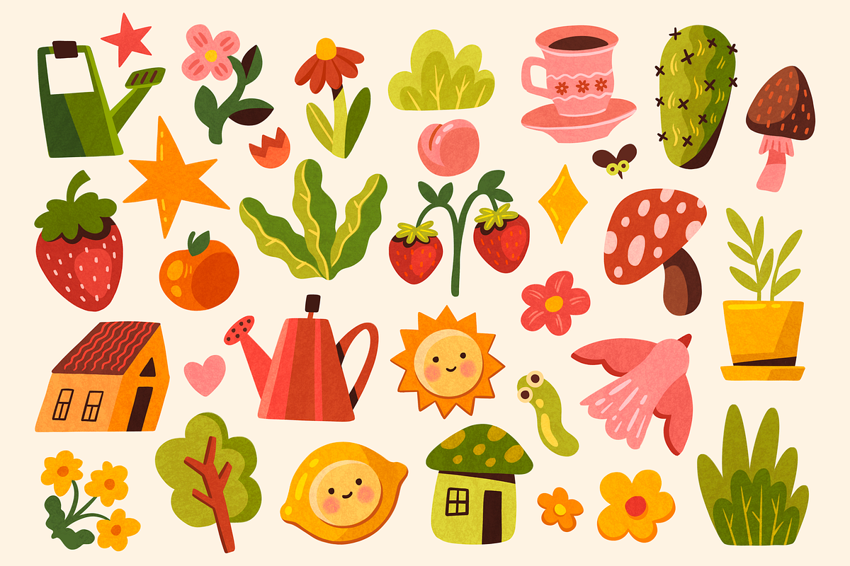 Cute Summer Clipart - Kids Set, an Object Illustration by Moon House Shop (Photo 2 of 6)