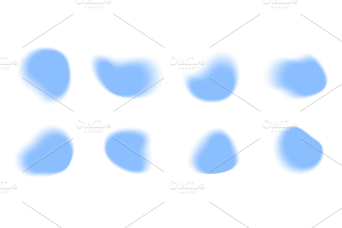 Soft blue y2k aura blob shapes with, an Illustration by YuliiaOsadcha