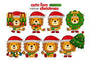 cute lion celebrate christmas, an Animal Illustration by MEDZ (Thumbnail 2 of 2)