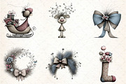 Whimsical Icy Blue Christmas Bundle, an Illustration by DreamCafeArt (Thumbnail 6 of 6)