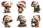 Sweet Santa Bears Clipart, an Illustration by Craft Nest (Thumbnail 4 of 11)
