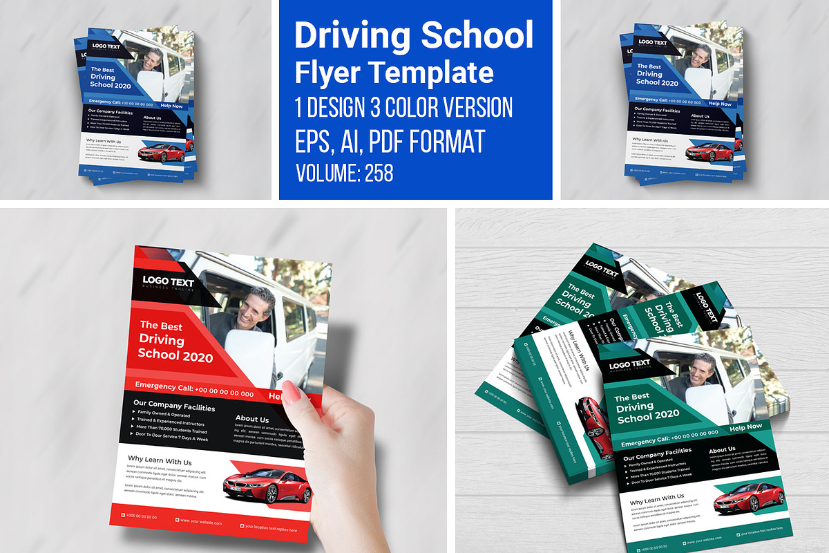 Driving School Flyers Templates, a Flyer Template by MRI STUDIO