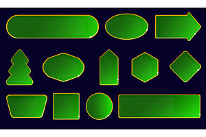 Gold frame templates with green, an Illustration by Vectorbuum