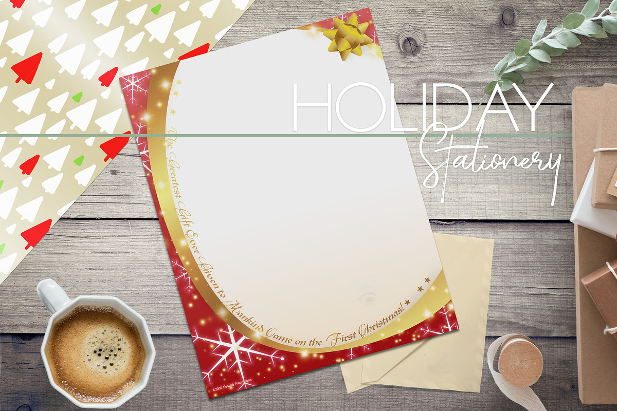 Christmas Package Stationery, a Stationery Template by Essqué Productions (Photo 1 of 2)