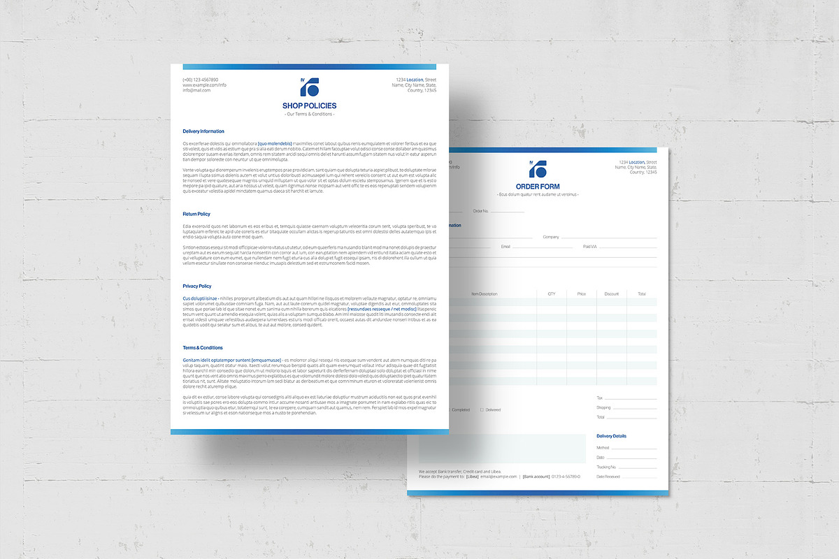 Order Form Template, a Stationery Template by BrandPacks