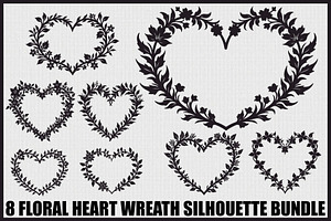 Romantic Floral Heart Clipart Set, an Illustration by Creativeshirt