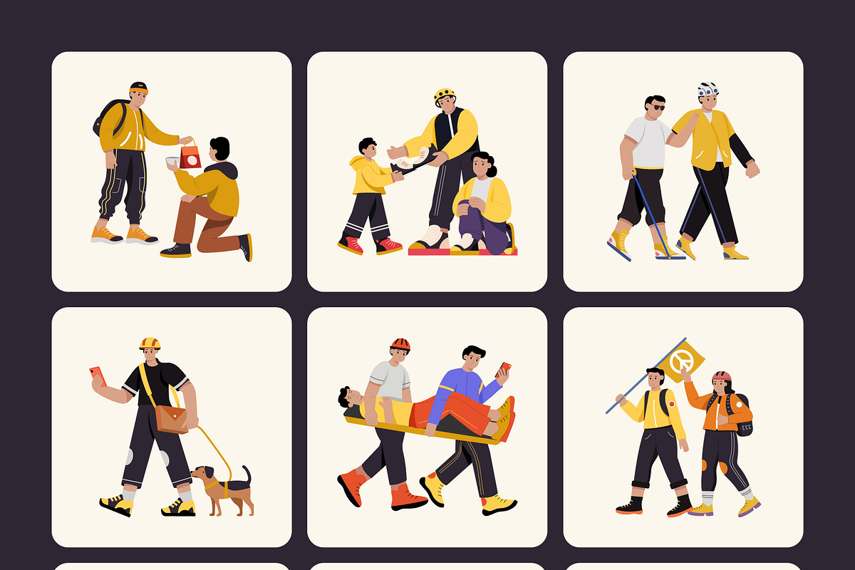 Volunteer Illustration Art Set, a Person Illustration by Vectors Market (Photo 9 of 9)