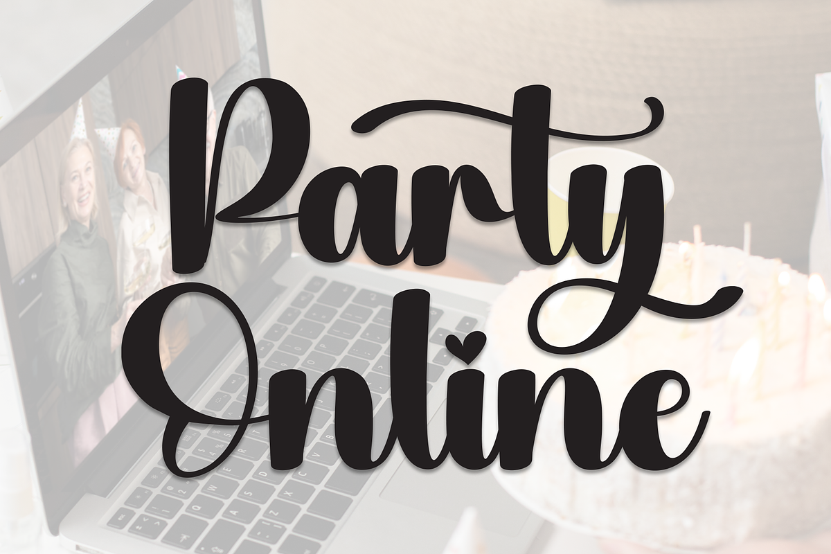 Party Online | Script Font, a Handwritten Font by Scratchones (Photo 1 of 9)
