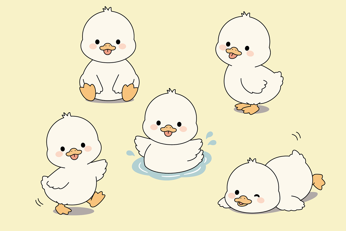 Baby Duck Character Set Collection, an Animal Illustration by Artpon Illustration (Photo 1 of 3)