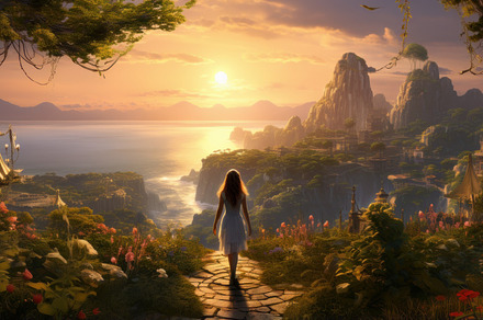 woman in a fairytale landscape, a Photo by Pictures for you!!!!!!!!!
