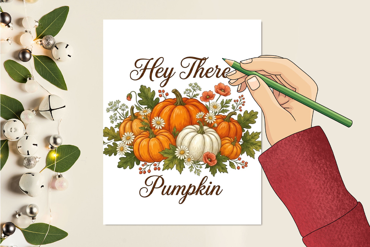 Preppy Hey There Pumpkin Fall Autumn, a Seasonal Illustration by Designking (Photo 4 of 4)