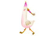 Cute Birthday Goose Clipart Set, an Animal Illustration by the_myro (Thumbnail 6 of 8)