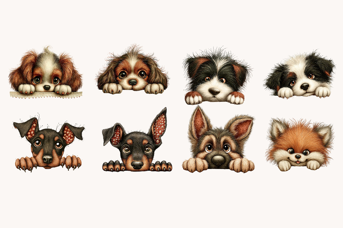 Breeds of Peeking Dogs New Clipart, a Seasonal Illustration by Designworld (Photo 6 of 10)