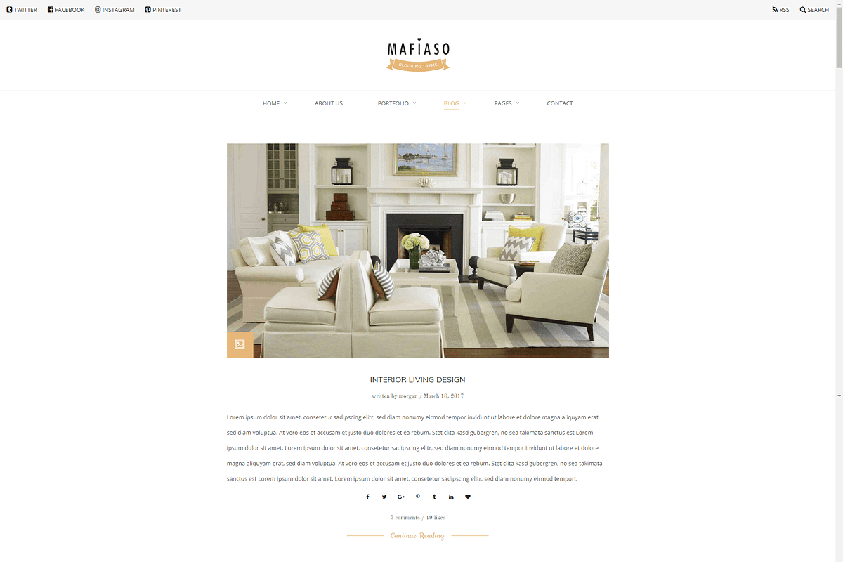Mafiaso - Creative Blog WP Theme, a WordPress Template by FlyTemplates.com (Photo 2 of 12)