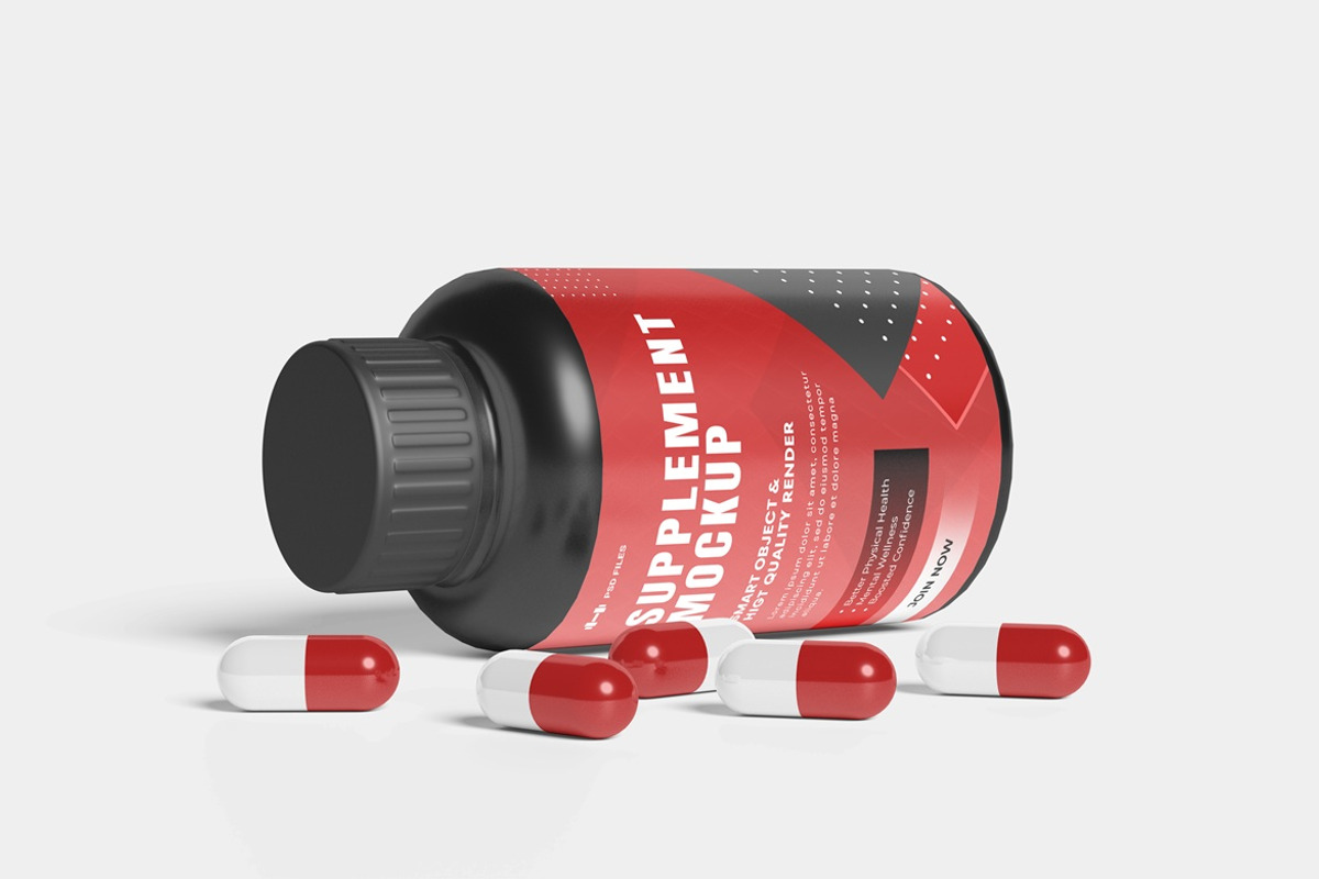 Supplement Bottle Packaging Mockup., a Packaging Mockup by AndikaGraphic (Photo 4 of 5)