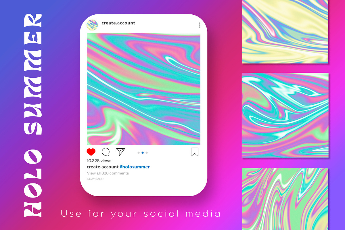 Holo Summer abstract backgrounds, a Background Graphic by tatiankaart (Photo 5 of 6)