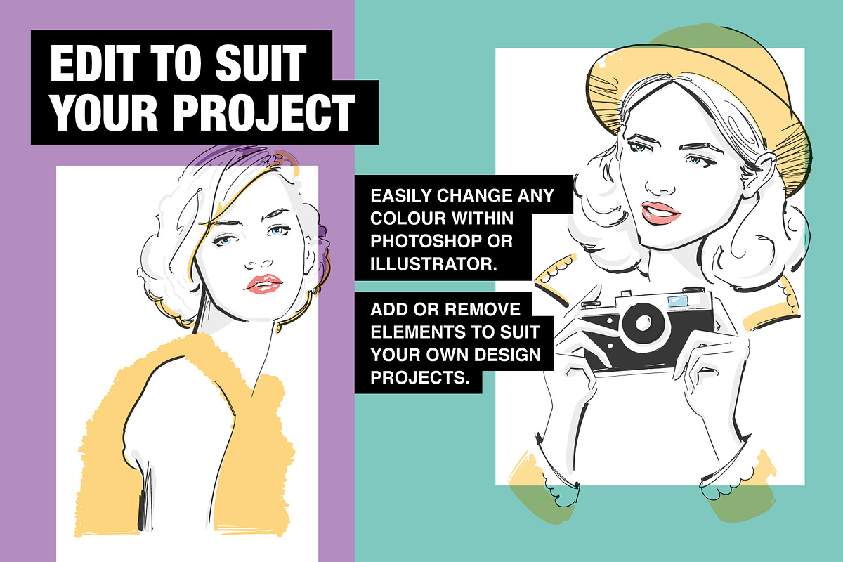 Fashion Portrait Illustrations, a Healthcare Illustration by Wingsart Studio (Photo 3 of 6)