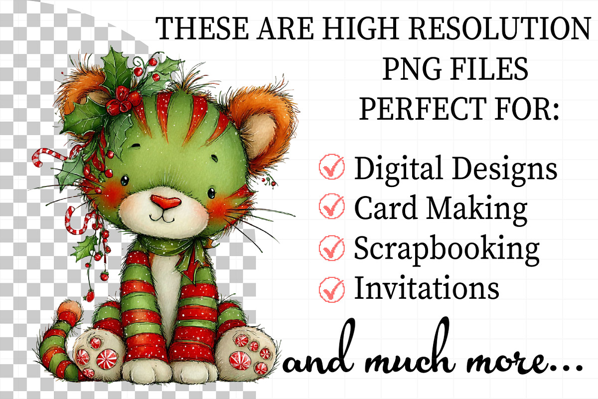 Whimsical Christmas Animals Clipart, an Illustration by Daily.Designs (Photo 2 of 5)