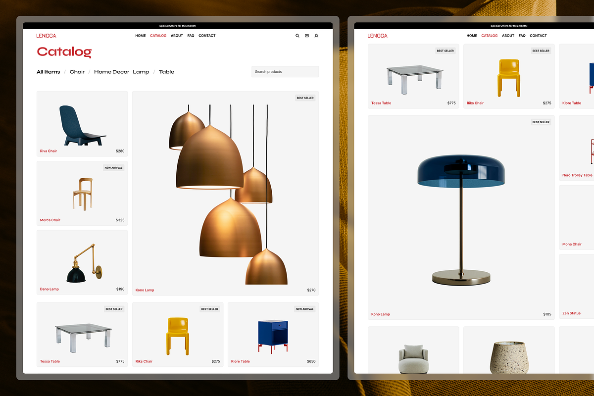 Furniture E-commerce Figma Template, an UI Kit Template by Rozepaars Design (Photo 5 of 6)