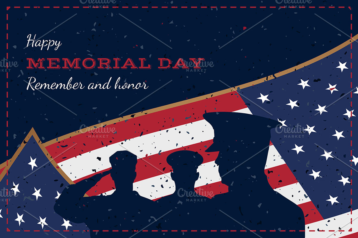 Memorial Day. Vintage Greeting Card, an Object Graphic by VADISH ZAINER