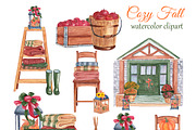 Cozy Fall Watercolor clipart, an Illustration by s.yanyeva (Thumbnail 2 of 5)