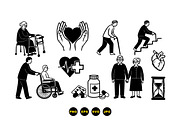 Elderly Care Medical Icons Set, an Illustration by designvectx (Thumbnail 3 of 3)