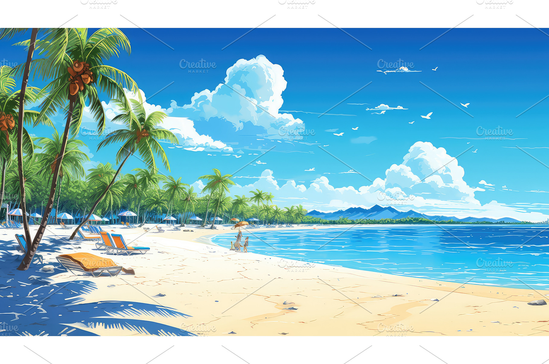 sand scene summer background ai, a Nature Photo by pikepicture