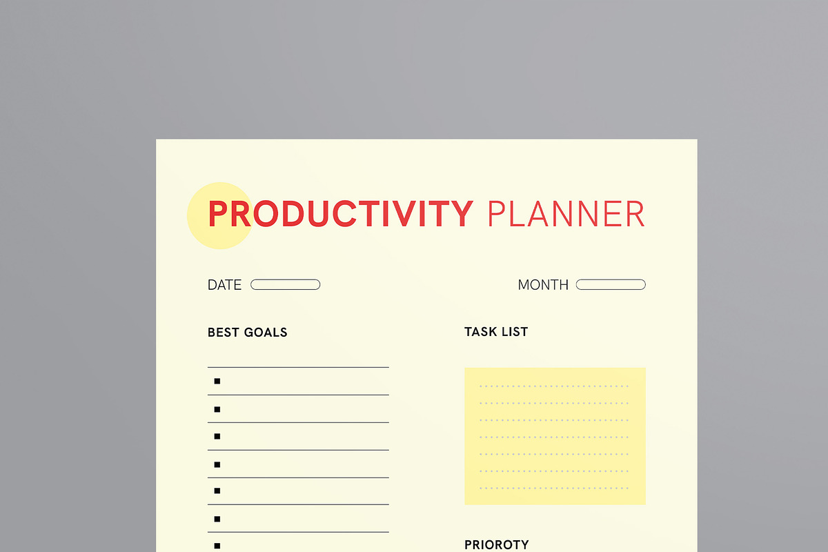 Daily Productivity Planner, a Stationery Template by MightyDesign (Photo 2 of 8)