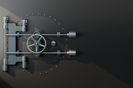 close bank safe built into the grey