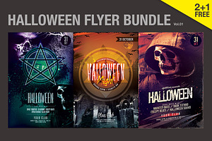 SALE% Halloween Flyer Bundle