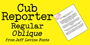 Cub Reporter JNL, a Font by Jeff Levine Fonts (Thumbnail 1 of 5)