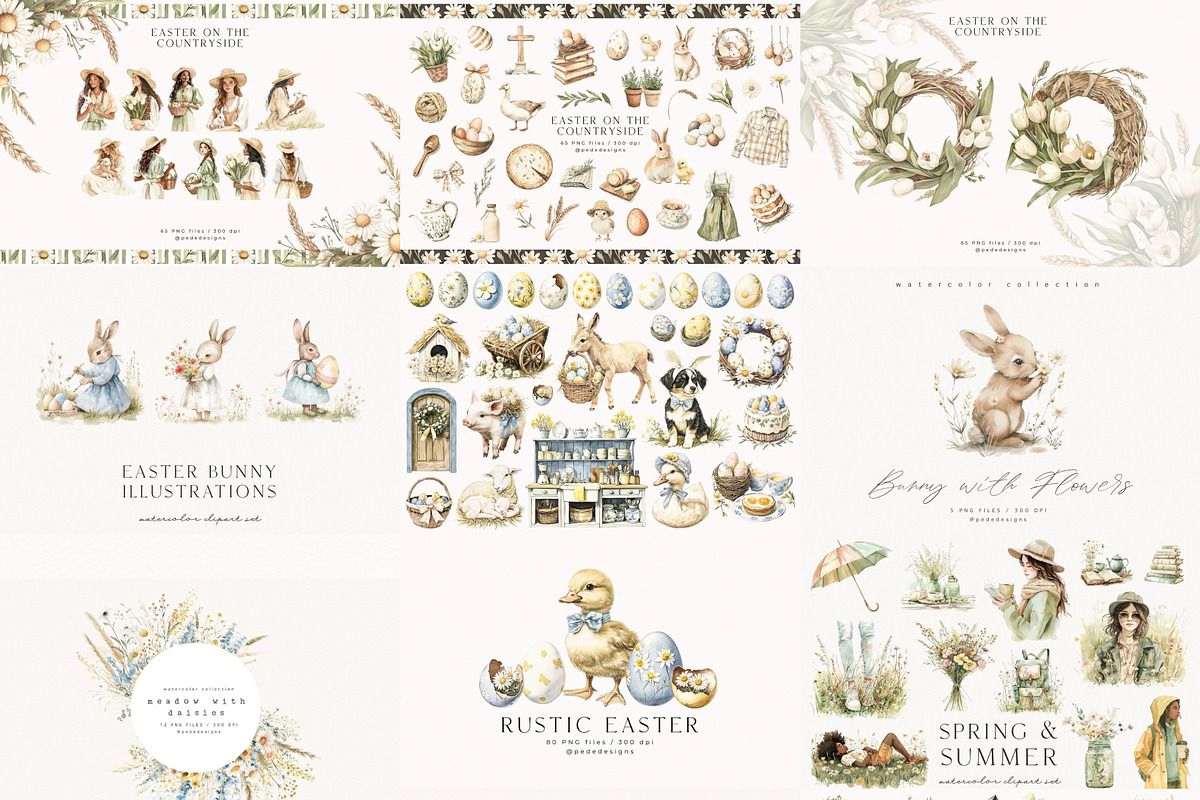 Spring & Easter Bundle, a Seasonal Illustration by PeDe Designs (Photo 7 of 13)