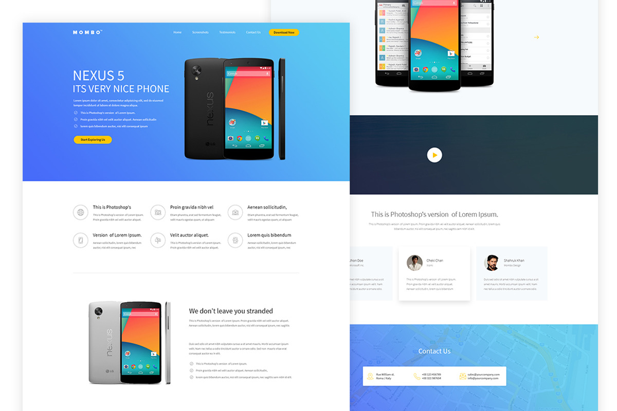 Mobile Landing Page Design PSD - $7, an App Template by The G! Design (Photo 2 of 2)