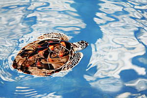 Turtle swimming, a Photo by saiko3p