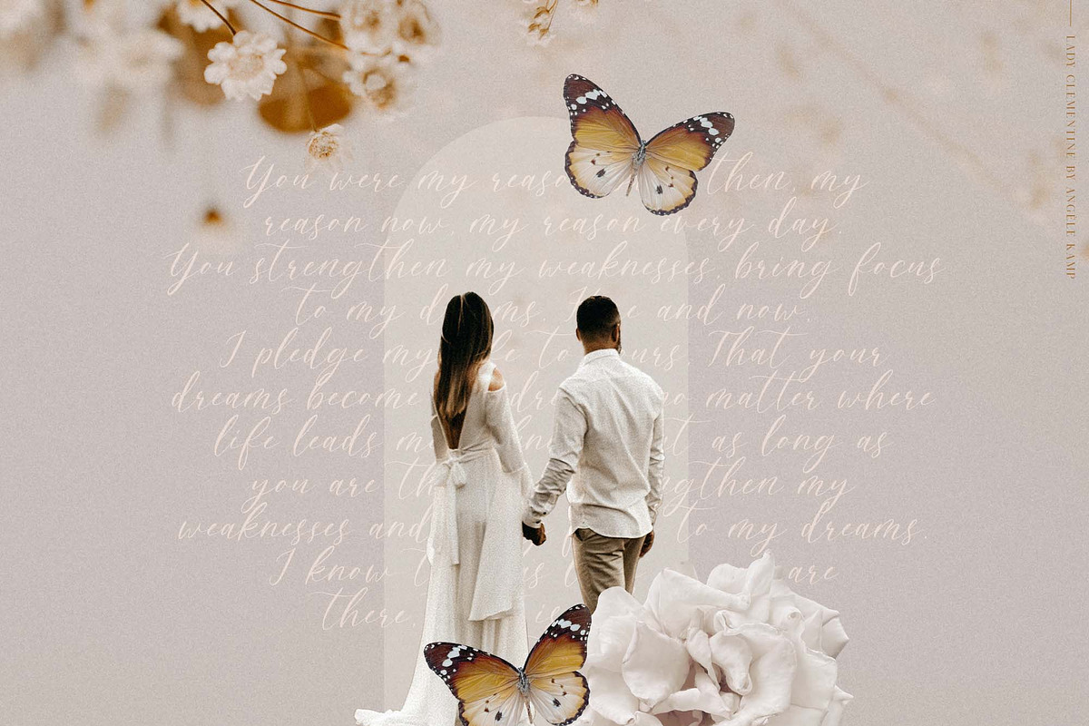 Lady Clementine wedding script fonts, a Serif Font by Angele Kamp (Photo 2 of 10)