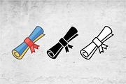 Diploma Certificate Icons Vector Set, an Outline Icon by Artonix (Thumbnail 2 of 2)