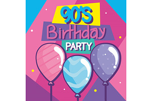 Nineties Birthday Party Template