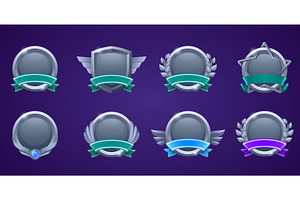 Steel Award Badges For Win In Game